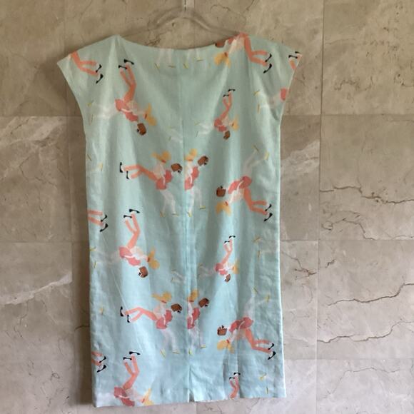 Noemiah Linen Sheath Dress NWT Whimsical Print, Canada Size XS, Art to Wear Rare - Picture 10 of 11